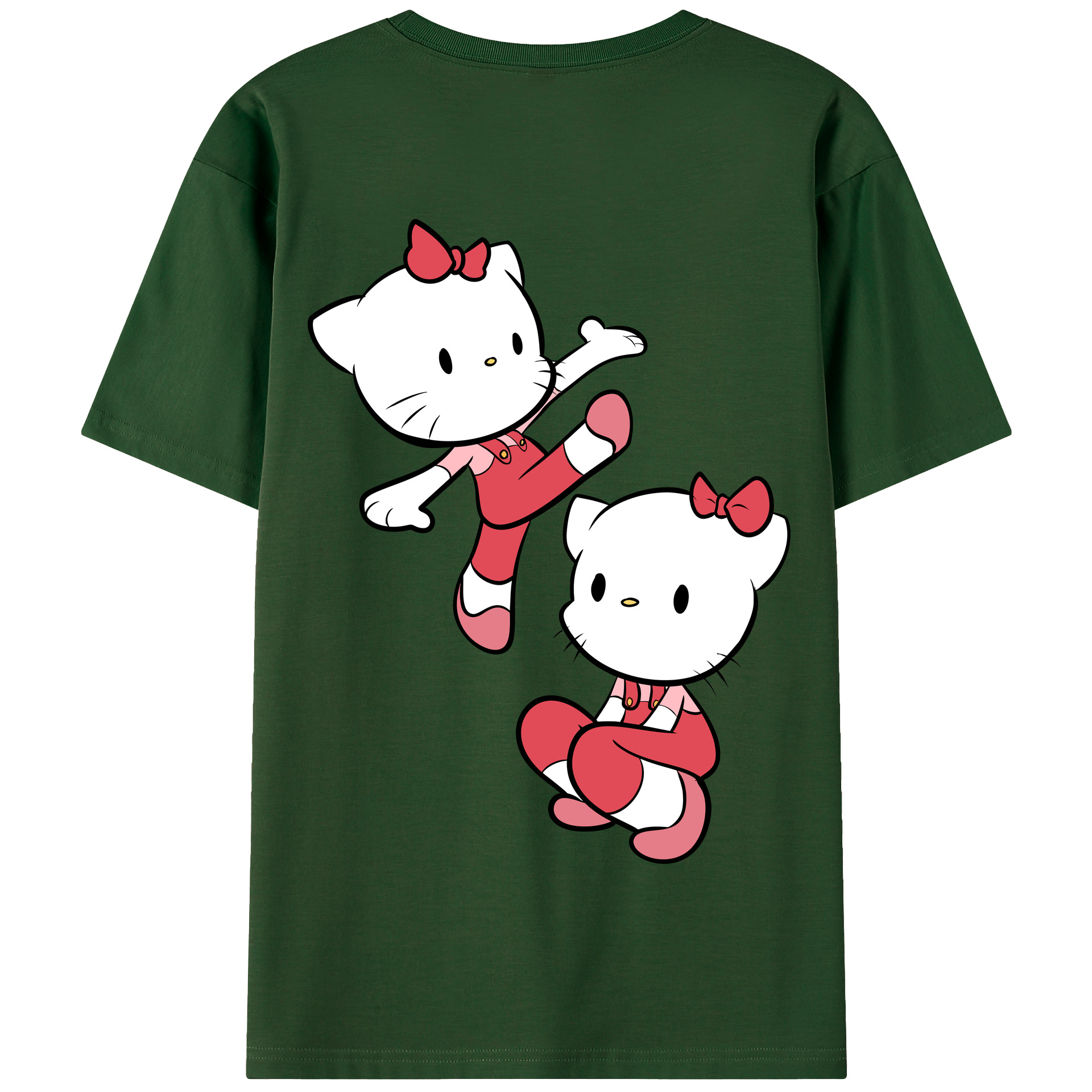 （画像用） Hello Kitty ハローキティ 綿100％半袖Tシャツ（背面プリント）